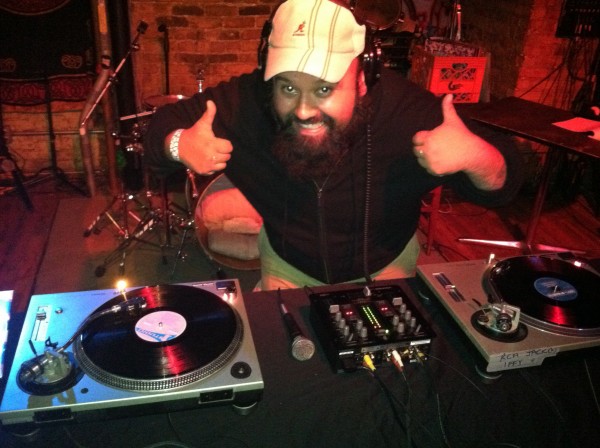 Daniel spinning for the first time at Reggies Music Joint.