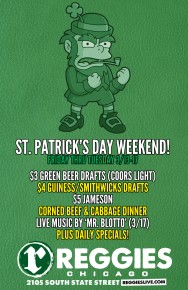 St. Pat’s Day Weekend Specials