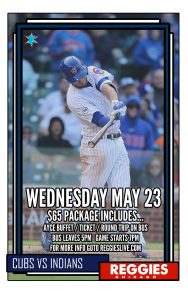 CUBS VS INDIANS AT WRIGLEY TICKET PACKAGE