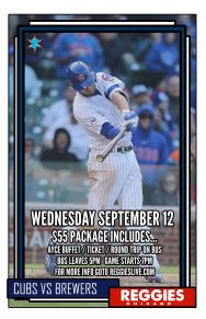 CUBS VS BREWERS AT WRIGLEY TICKET PACKAGE