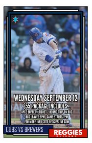 Cubs vs Brewers at Wrigley Ticket Package